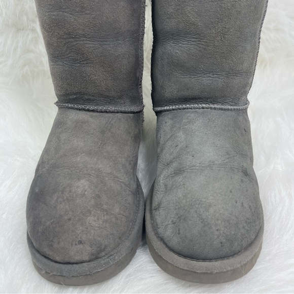 UGG Australia Classic Tall Gray Suede Leather Sheepskin Boots Women’s Size 7 - Picture 4 of 14